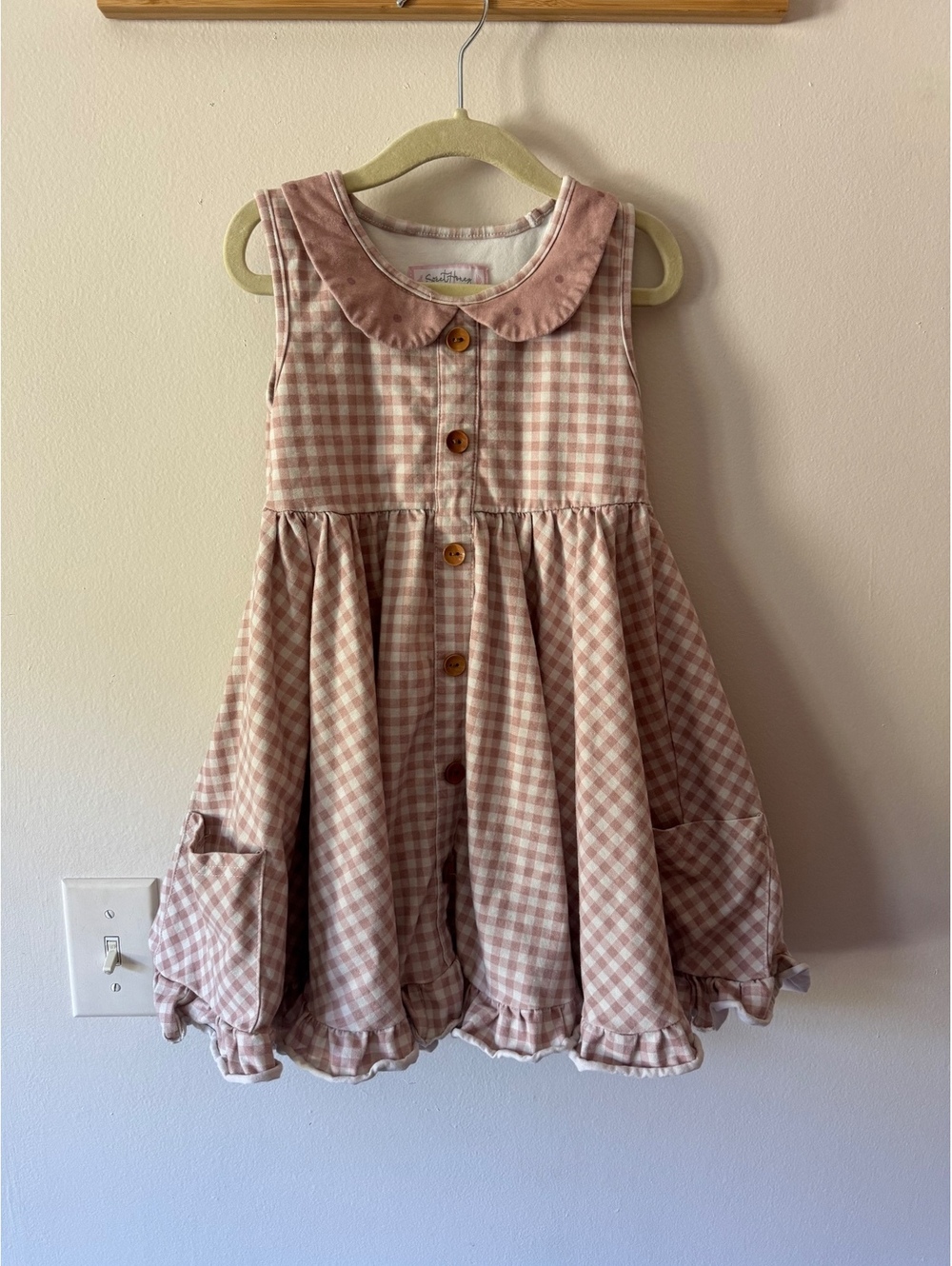 SweetHoney Muted Pink Gingham Dress